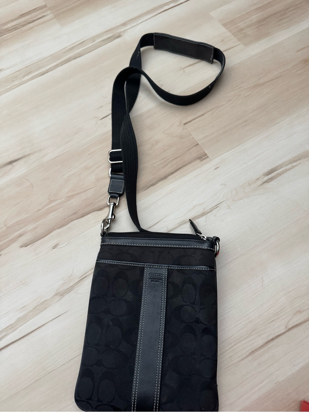 Coach Black Signature Messenger Crossbody
